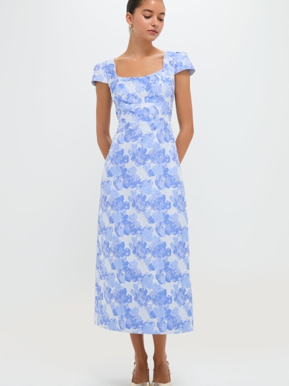 NEW Hyacinth House Tuckernuck Jacquard Feminine Wedding Preppy Maxi Dress M